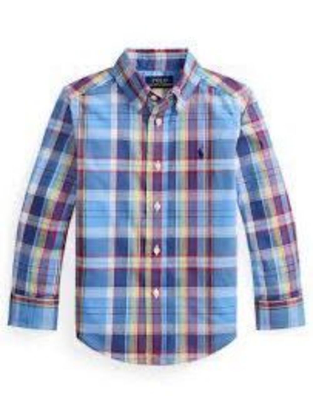 Boys plaid poplin button up size 7